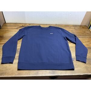Patagonia Sweatshirt Mens Large Blue P-6 Label Uprisal Crew Recycled Cotton
